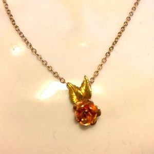 Rose Gold rose pendant and chain 14k gold filled.